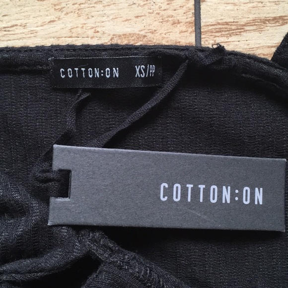 Cotton On Teagan Tie Front Black Mini Dress Sz XS - Picture 12 of 12